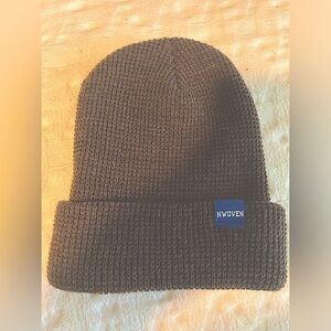 Grey waffle pattern beanie